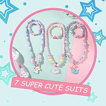 Kinderschmuckset Niedliches Einhorn Halskette Ohrringe Armband Set Schmuck für M