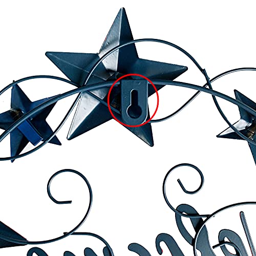 Gaplum Hanging Metal Welcome Sign Patriotic Wall Door Decoration, Rustic Americana Star Flag Decorative Sign Front Door Wreath 4Th Of July Outdoor Hanging Ornament Wall Decor #TOP3