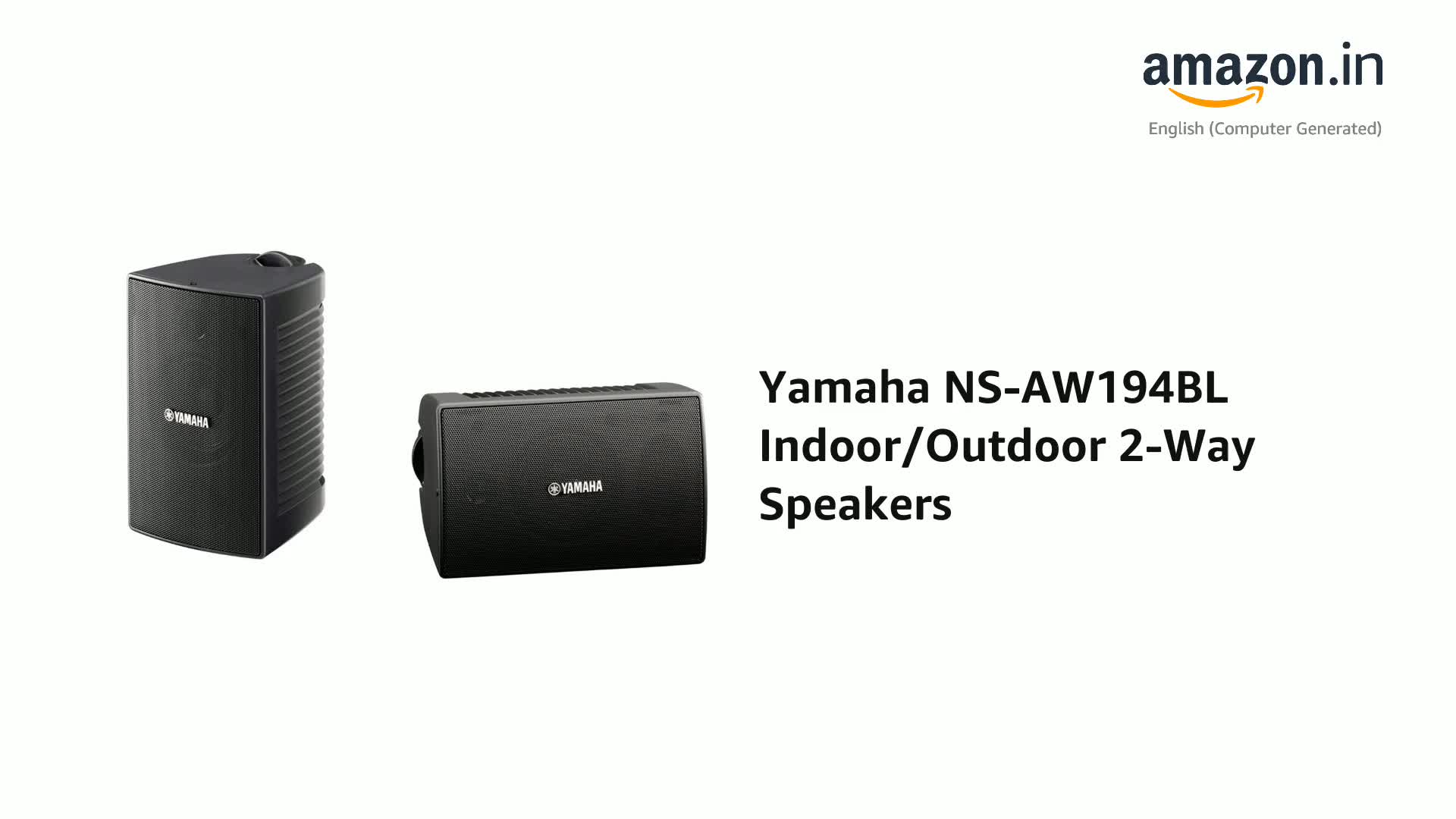 Yamaha NS-AW194BL Indoor/Outdoor 2-Way Speakers (Black,2) Price