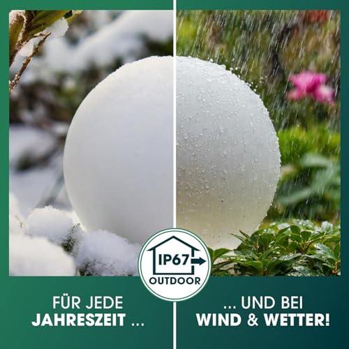 EASYmaxx Solar-Kugel Gartenbeleuchtung Ø 30 cm mit Farbwechsel