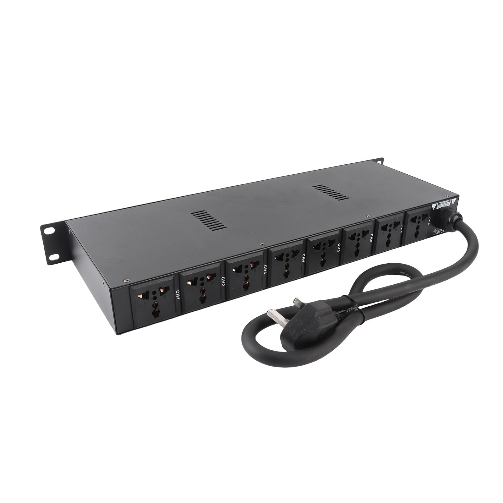 Power Sequencer, Professioneller 10-Kanal Power Sequence Controller mit Spannungsanzeige für Bühnengeräte und Verstärker (EU-Stecker)