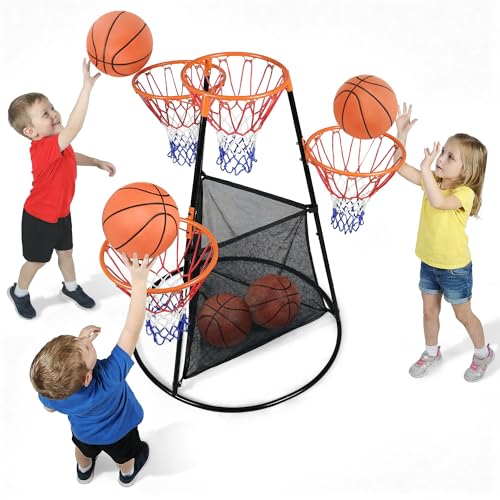 Portable Kids Basketball Hoop with Ball Storage Net – Adjustable Height Indoor & Outdoor Basketball Goal for Toddlers & Kids – Easy Assembly Youth Basketball Set for Backyard, Driveway & Playroom by ACELETIQS - Used condition - US$107.74