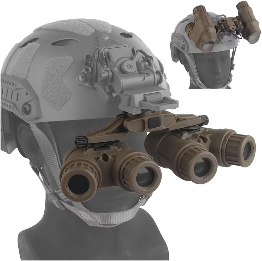 Tactical GPNVG 18 NVG Flipable Dummy Model, Fast Helmet Four-Tube NVG Simulation Decoration for CS Hunting Cosplay Airsoft Wargame Gear