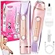 Intimrasierer für Frauen, 2-in-1 Dual Head Elektrischer Rasierer, Bikini Skin, Rasierer Damen Intimbereich, IPX7 Wasserdicht Kabelloser Wet& Dry Bikini Trimmer für Gesicht, Beine, Arme und Achselbein