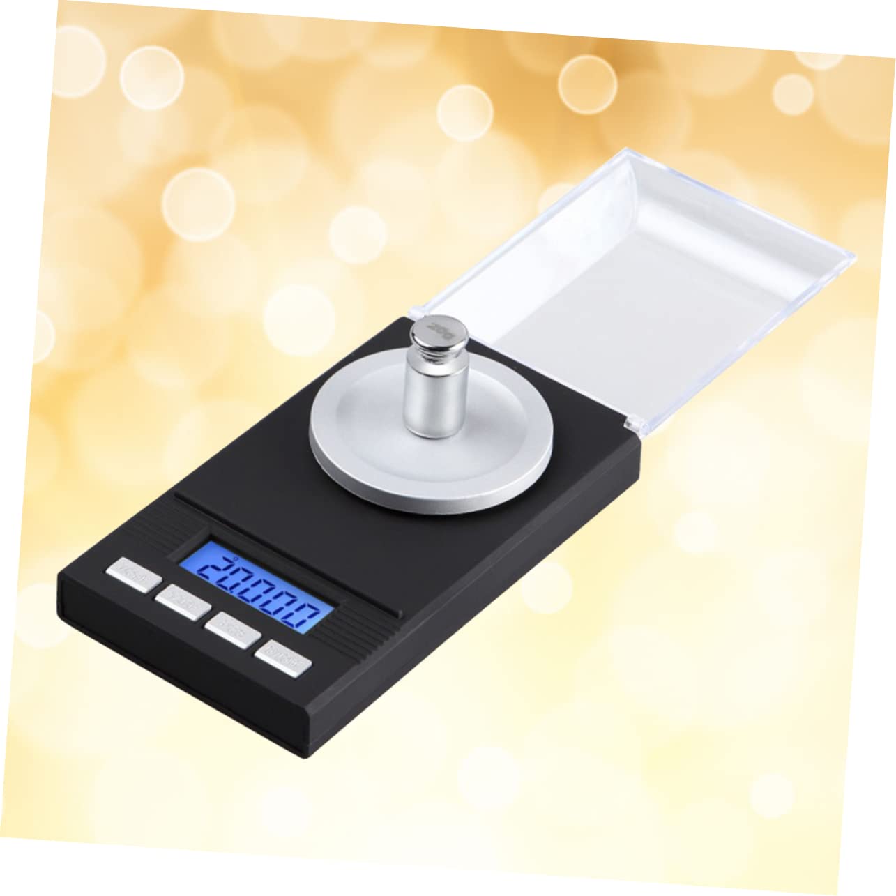 COLLBATH 20g Mini Digital Jewelry Scale High Scale with Calibration Weights LCD Display Auto Shutdown for Weighing Gems and Precious Metals Black