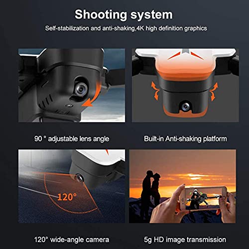 GPS-Drohne mit 4K-Kamera für Erwachsene, 5G WiFi Brushless RC-Drohne, Optische Flusspositionierung, Headless-Modus, Höhenhaltung, Follow Me Faltbarer RC-Quadcopter mit Handtasche – Bild 4