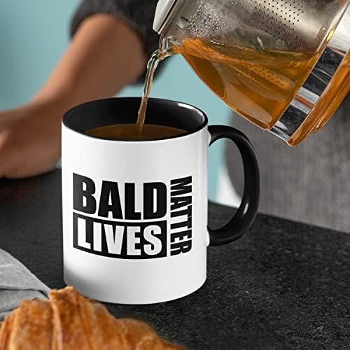 SMARTYPANTS Bald Lives Matter Mug - Funny Joke Novelty Mens Man Gifts Presents Baldi Birthday Christmas Xmas Grandad Grandpa Dad Uncle Office Ceramic Tea Coffee Cup (Black Handle Prime)