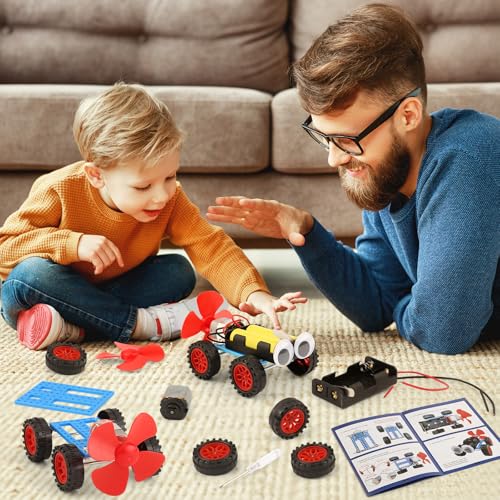 5 Set Individual STEM Kit for Kids, 2nd Grade Boy Toys Bulk Gifts, 8 9 Year Old Boys Gift Ideas, Classroom Science Kits Craft Projects Class Activity, Robot Wind Powered Car Building Activities - Thumbnail 7