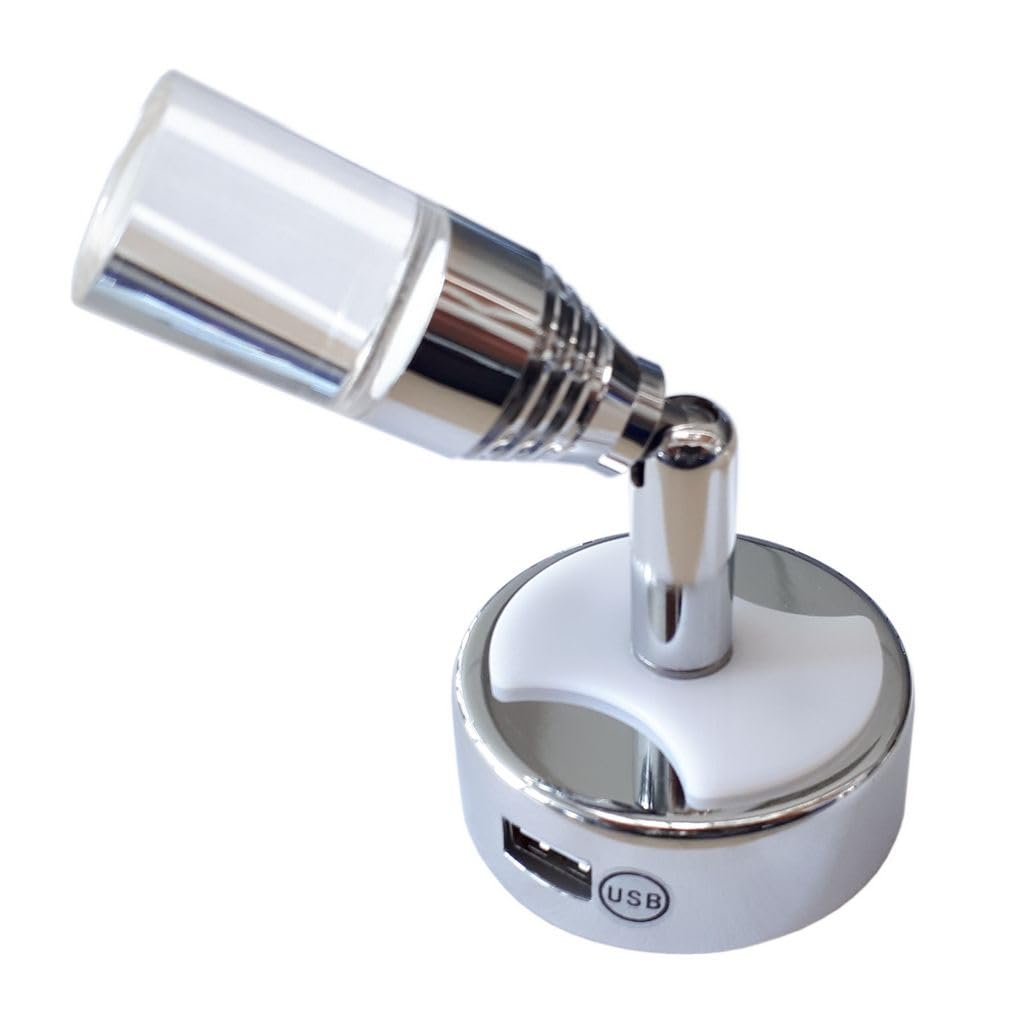 Dimatec LED Leseleuchte mit Nachtlicht, USB, 12V, 1W