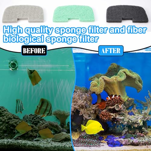 Image of Threlaco 32 Pcs Filter Media Compatible with Fluval 106 /107, Aquarium Replacement Maintenance Kit, Including Biological Sponge, Ammonia /Phosphate /Nitrite Remover Pad, Aquarium Towel, Grease