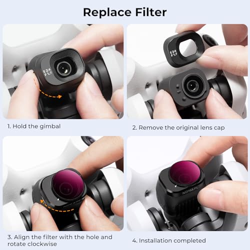 Image of K&F CONCEPT ND16&PL Filter Compatible with DJI Mini 4 Pro | Fixed 4 Stops Light Reduction and Polarizing 2-in-1 Filter, Multi-Function HD Optical Glass - FD031