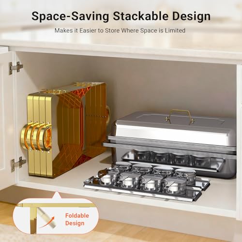Chafing Dishes for Buffet 4 Pack, High Grade Chafing Dish Buffet Set, Stainless Steel Food Warmers with Stackable Design for Parties, Catering Supplies, Banquets, and Weddings, 4 Full Size Pans by Ublue - Image 7