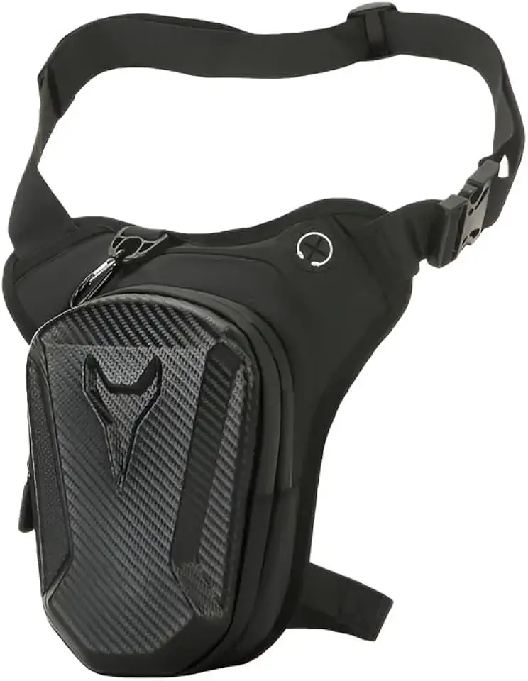 Bolsa de Perna para Motocicleta Impermeável, Pochete com Alça Ajustável para Motociclista - 2 Compartimentos com Zíper, Ideal para Ciclismo, Caminhada, Viagem e Dia a Dia