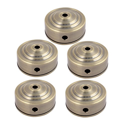 Aexit 5Pcs Ceiling Lighting fixtures and controls Plate Chassis Disc Pendant Light Accessories 80mmx49mm Bronze Tone with Cover