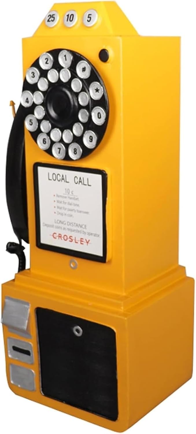 Retro Telephones Ornament,Vintage Telephone Model, Creative Vintage Decorative Phone - Cafe Bar Window Decoration Home Decor - Earpiece Desirable(Yellow)