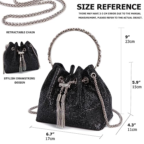 Image of Sweetovo Bling Crystal Rhinestone Purse for Women Sparkly Clutch Handbag Crossbody Bag for Evening Wedding Party Prom