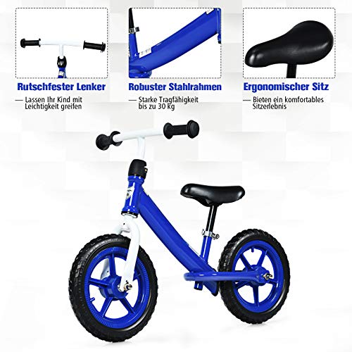 COSTWAY Kinder Laufrad mit verstellbarem Sitz, Balance Fahrrad ohne Pedale, Balance Bike, Kinderlaufrad, Lauflernrad für… – Bild 7