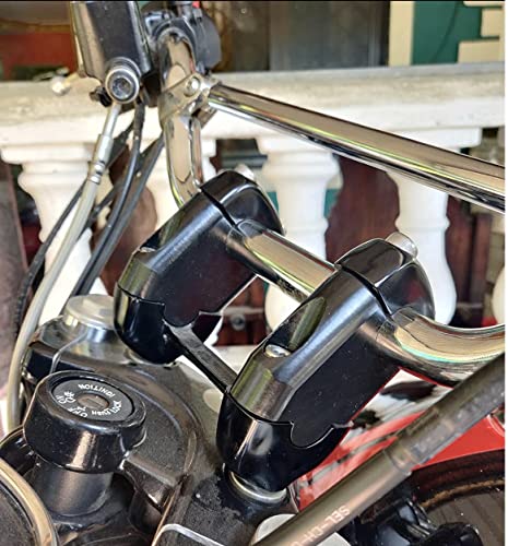 Image of RoadRash RE Interceptor 650 | Bear 650 | Handle bar Height Raiser 2 Inches Angled [Matte Black]