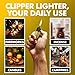 1X Clipper Metal Lighter - Assorted Black & Gold Color (Ship Out 1 PC Only/Random Color) Bundles with KATZONE Silicone Sleeve + Extra Flint System