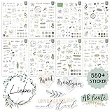 BIROYAL 12 Blätter XL Sticker Hochzeit Gästebuch - über 550 Aufkleber Hochzeit - Love Sticker für Fotoalbum Scrapbook Bullet Journal Wedding Deko - DIY Hochzeitssticker mit Viel Liebe (17 × 24 cm)