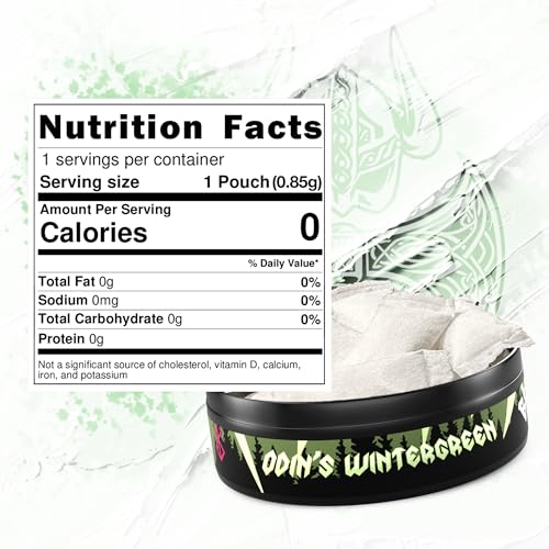 berserker energy pouches - odins wintergreen - caffeine infused - 100mg per pouch - 10 pack - tobacco amp nicotine free - energy drink replacement