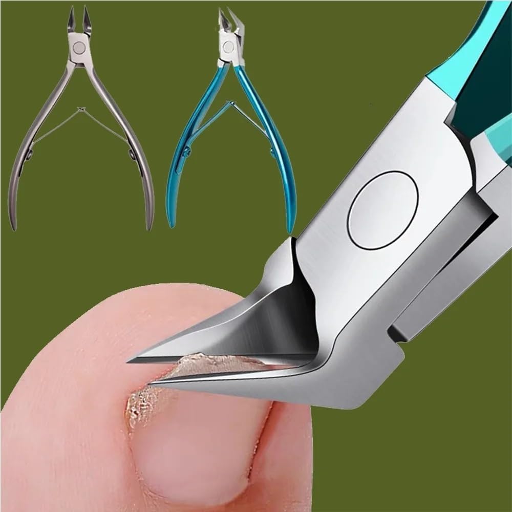 Multifunctional Stainless Steel Cuticle Deadener Nail Clippers Nail Tools Ergonomic Design Easy And Comfortable To Use Easy To Use And Clean Great Choice apply for to major And Home Manicures(Green)