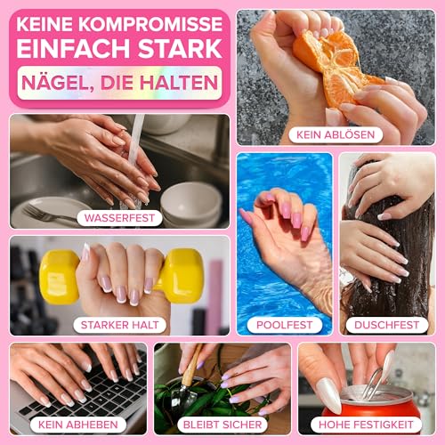 NYK1 NailBond Nagelkleber Für Kunstnägel Extra Stark (8ml) Pinsel On Nagelkleber Für Tips, Press On Nails Und Acrylnägel Nagel Kleber - Nagelkleber Für Eingerissene Nägel Anti-Pilz Nail Glue