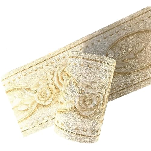 Borde de papel tapiz 3D autoadhesivo, 2 piezas, borde floral despegable y pegable, multicolor, 10 x 500 cm(Color 3)