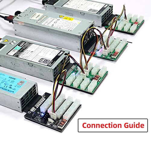 CY 52,10 mm 10 + 14 pin slot su ATX 6 pin 16 porte Flex Slot Server Adattatore scheda di alimentazione per CHIA ETH BTC Mining Miner - Alimentatore - Immagine 6