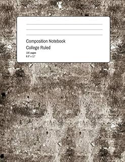 Composition Notebook College Ruled: 100 Pages + 8.5" x 11" + medium ruled paper with horizontal spacing + Beautiful Wood Design Cover