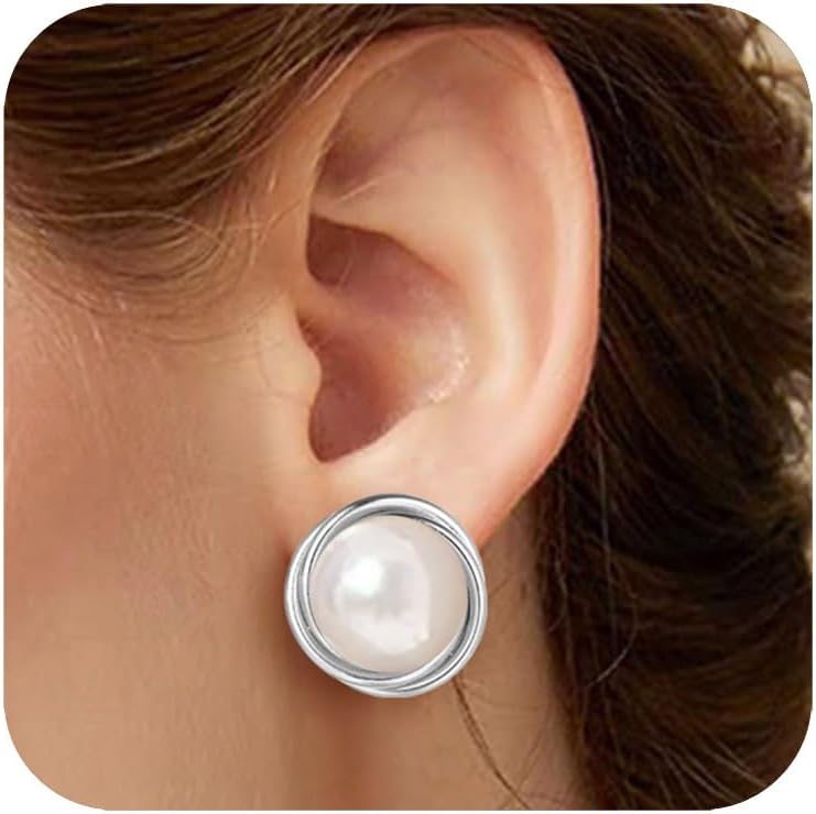 REELMAR Double Heart Clip On Earrings for Women Trendy Love Heart Drop Dangle Earrings Minimalist No Piercing Clips Statement Earrings