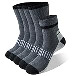 Hocerlu Thermal Work Socks for Men 5 Pairs – Thick Cushioned Safety Boot Socks, Warm Heavy Duty Outdoor Work Socks for Winter, UK Size 6-11