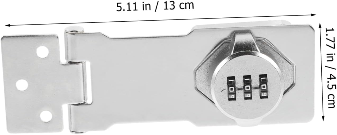 Lurrose Mechanical Password Rotary Hasp Lock Slide Latch for Door Security Outdoor Garage and Cabinets Sturdy Metal Design