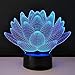Produktbild 3D optische Täuschung Nachtlichter Methacrylatplatte Schreibtisch Tischlampe Glühbirne Lotusblume USB Neuheit Nachttischlampe Home Deco Lampy