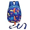 DB Dinosaur Toddler mini backpack with leash,children Kids baby harness bookbag (Deep Blue)