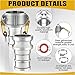 Innconee 2 Set Camlock Fittings Type C&E 3 Inch Aluminum Cam and Groove Hose Fitting Kit include 3