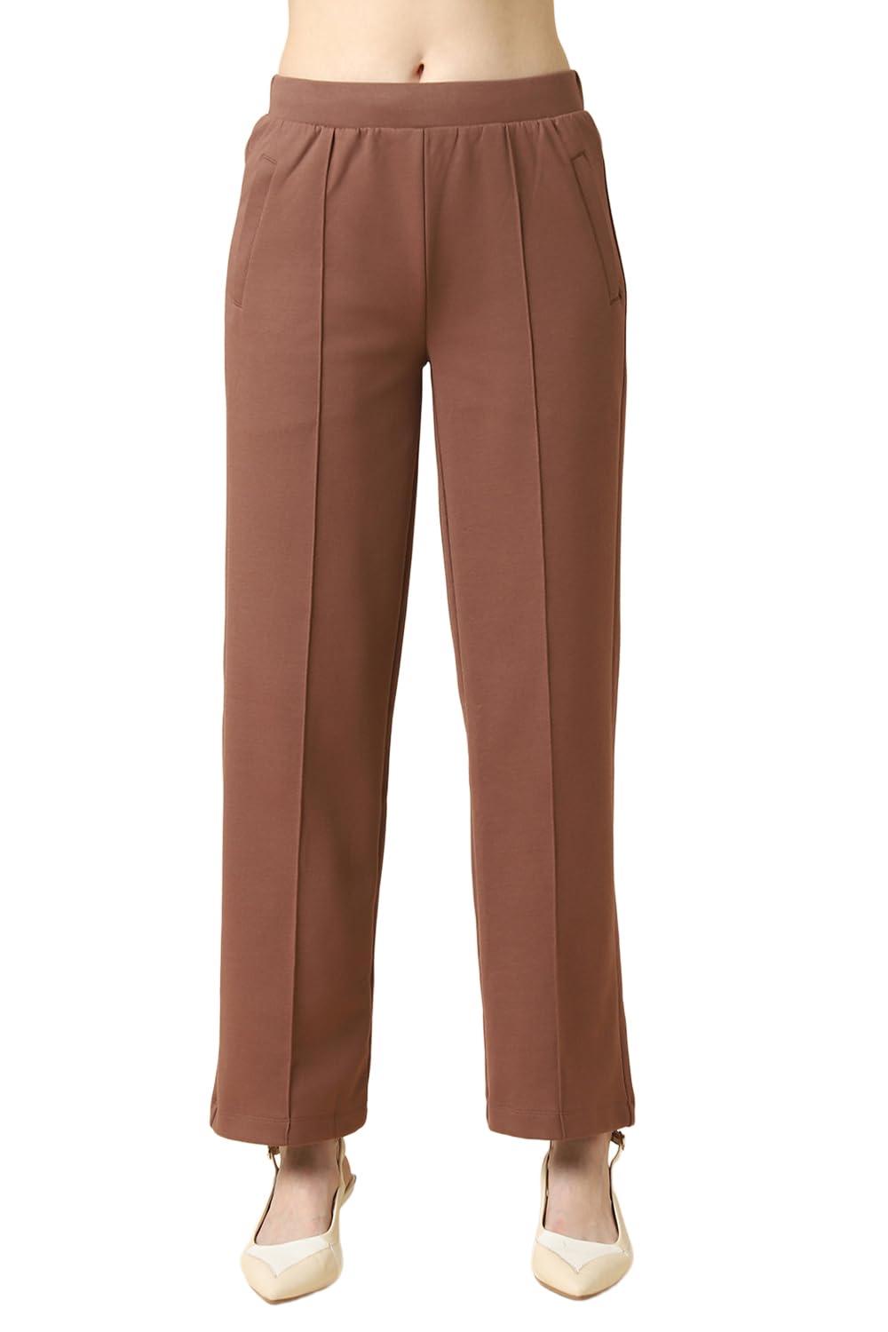 van heusen Women High Rise Athleisure Solid Wide Leg Pleated Pant - Functional Pocket, Relax Fit-picture-26