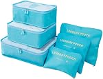 Rojeam Cubes d'emballage 6 Pcs Travel Bagage Organizer Packing Organizers Set (Vin Rouge)