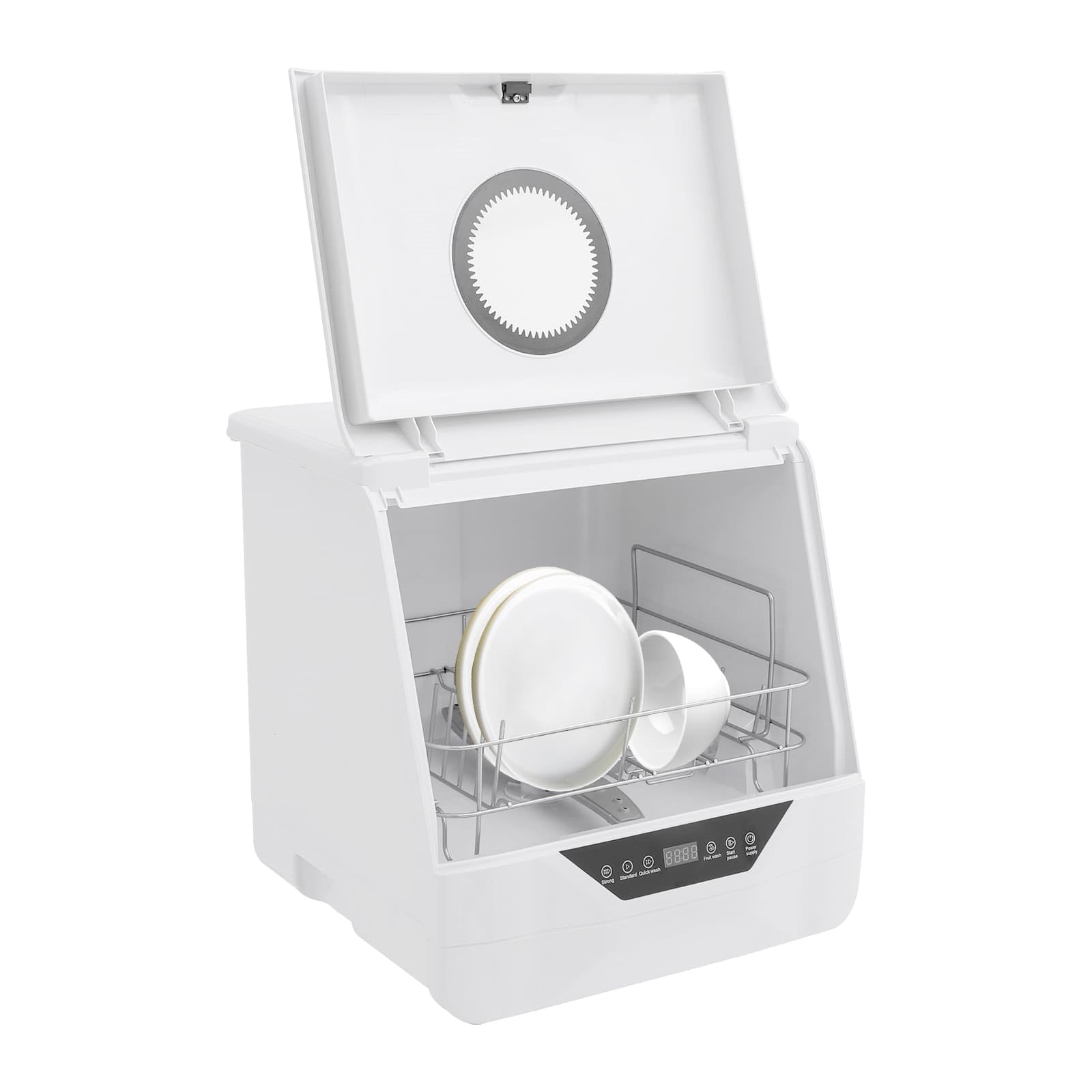 Mini Lavastoviglie da Tavolo, Pulizia Profondo a 360°, 4 Programmi (Intensivo/Standard/Veloce/Frutta), Per Piccole Case/Appartamenti/Roulotte 2-5 Persone