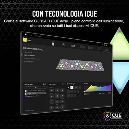 iCUE LC100 Pannelli luminosi per case - Mini-triangoli - Kit di espansione da 9 pannelli (81 LED RGB con diffusione della luce, Semplice collegamento con attacco magnetico, Chiaro - Illuminazione - Immagine 4