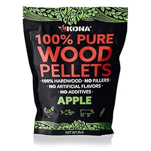 Kona 100% Apple Smoker Pellets, Intended for Ninja Woodfire Outdoor Grill, 8 lb Resealable Bags