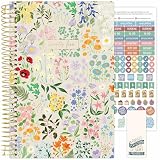 bloom daily planners Agenda anual 2025 (enero de 2025 a diciembre de 2025) – 5.5 x 8.25 pulgadas – Agenda semanal/mensual con calcomanías y marcapáginas, beige