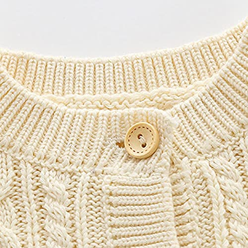 Infant Baby Boys Cardigan Crochet Sweater Toddler Warm Knit Thick Sweater Button Up Casual Sweatshirt Autumn Winter Beige #TOP2