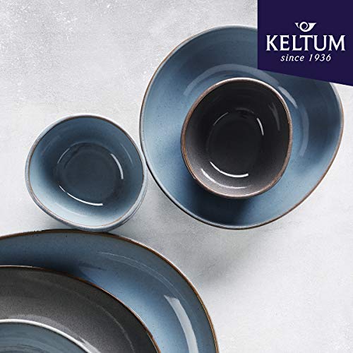 Smokey Blue Glazed Stoneware 4-Inch Bowls, Set of 3