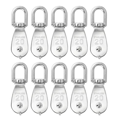 BNYZWOT Stainless Steel Wire Rope Crane Pulley Block M20 Lifting Crane Swivel Hook