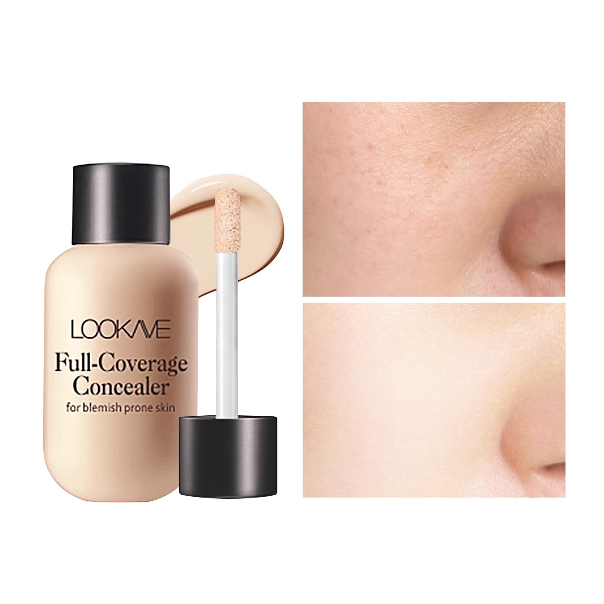 LAMUSELAND Concealer Full Coverage, Soft Matte Waterproof Hydrating Cream Concealer, Color Correcting Foundation Concealer Makeup for Dark Circles (02, M)