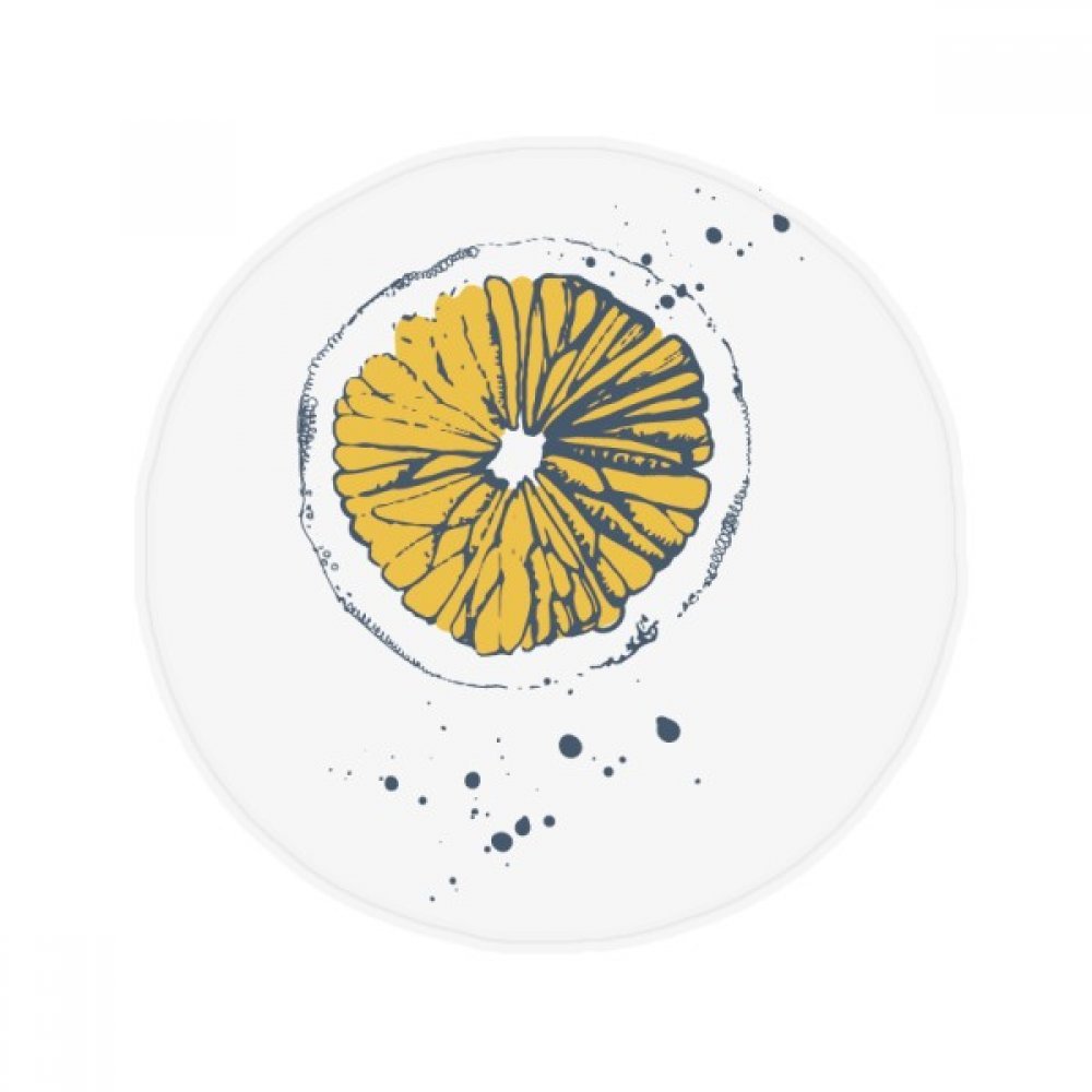 Tapis de bain rond 50x50cm aquarelle citron fruit multicolore antidérapant pour cuisine