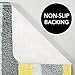 mDesign Striped Microfiber Polyester Spa Rugs for Bathroom Vanity, Tub/Shower - Water Absorbent, Machine Washable, Includes Soft Non-Slip Rectangular Accent Rug Mat in 3 Sizes - Set of 3 - Gray/Yellow