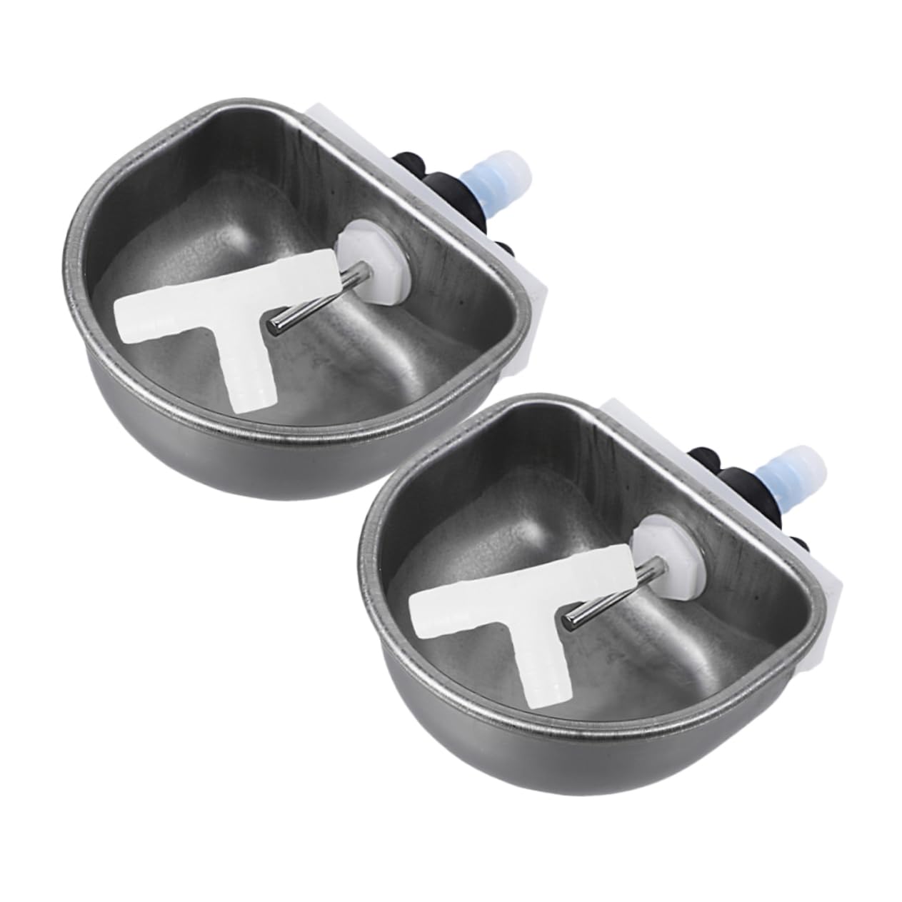 SUPVOX 2pcs Rabbit Water Dispenser - Stainless Steel Automatic Water Bowl Drinking Coop Cup for Home Rabbit Pet Watering System Bunny Drinking Equipment