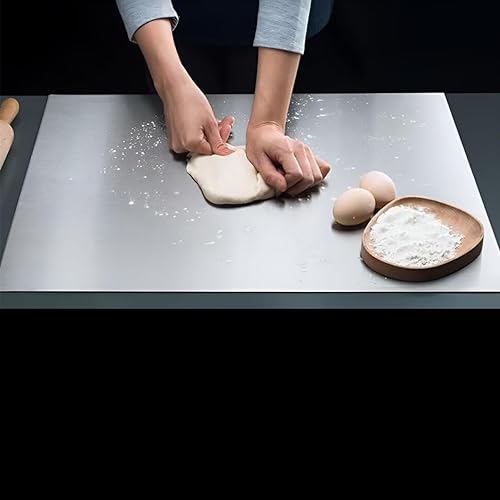 Miniatura 3 de Tablas de cortar de acero inoxidable con labio, tabla de cortar pesada para cocina, tablas de cortar para encimera, tabla de cortar de metal grande